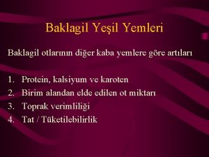 Baklagil yeşil yemler