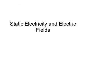 Static Electricity and Electric Fields Static Electricity Review