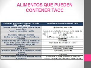 ALIMENTOS QUE PUEDEN CONTENER TACC COMO EVITAR CONTAMINACIN