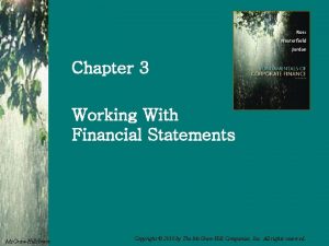 Chapter 3 Working With Financial Statements Mc GrawHillIrwin