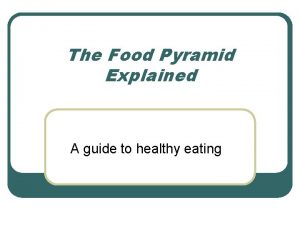 Food pyramid explained