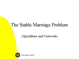 The Stable Marriage Problem Algorithms and Networks A
