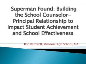 School counselor and principal relationship