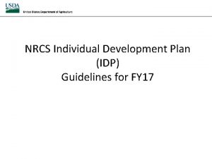 NRCS Individual Development Plan IDP Guidelines for FY