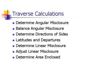 Misclosure formula