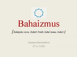 Bahaizmus na slovensku
