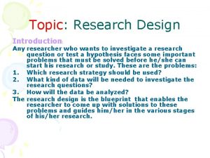 Longitudinal research design example