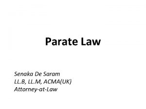 Senaka de saram lawyer