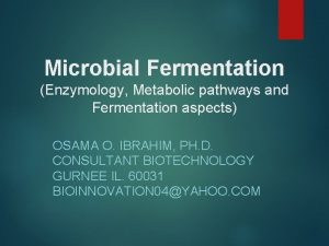 Microbial Fermentation Enzymology Metabolic pathways and Fermentation aspects