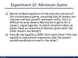 Experiment 15 Minimum Game a Derive all Nash