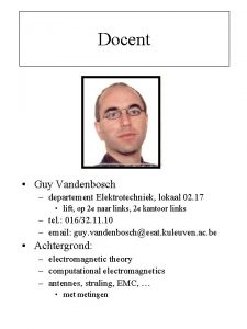 Guy vandenbosch