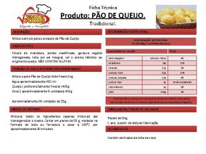 Ficha técnica pão de queijo