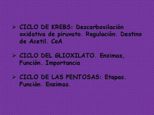 Descarboxilacion oxidativa Descarboxilacion oxidativa