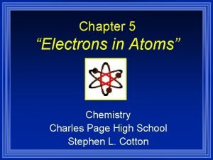 Chapter 5 Electrons in Atoms Chemistry Charles Page