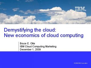 Demystifying the cloud