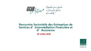29 Juillet 2020 www legicam cm Rencontre Sectorielle