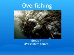 Overfishing Group Presenters names Why is overfishing a