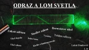 ODRAZ A LOM SVETLA Zkon odra zu u