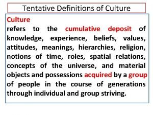 Culture is cumulative example