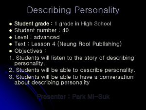 Personality l
