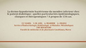 La dermohypodermite bactrienne du membre inferieur chez le