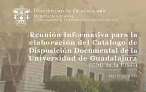 Reunin Informativa para la elaboracin del Catlogo de