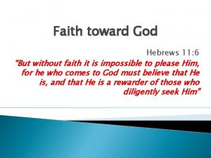 Faith toward god