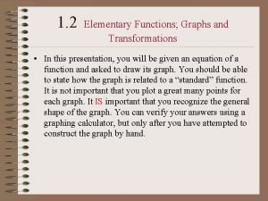 Elementary functions graphs