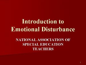 Idea definition of emotional disturbance