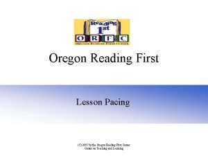 Oregon reading first