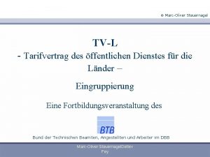 MarcOliver Steuernagel TVL Tarifvertrag des ffentlichen Dienstes fr