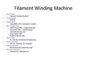 Filament Winding Machine Project Name Filament Winding Machine