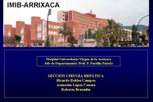 IMIBARRIXACA Hospital Universitario Virgen de la Arrixaca Jefe