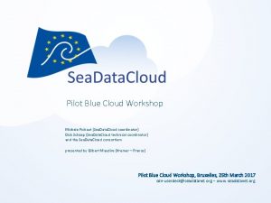 Pilot Blue Cloud Workshop Michele Fichaut Sea Data