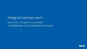 Integraal sociaal werk