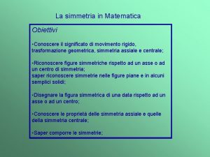 Definizione di simmetria