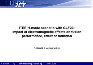 ITER Hmode scenario with GLF 23 impact of