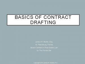 Basics of contract drafting