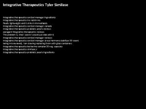Integrative Therapeutics Tyler Similase integrative therapeutics cortisol manager