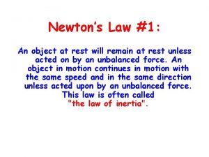 Newtons second law example
