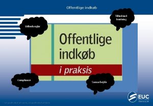 Offentlige indkb Tilbudsindhentning Udbudsregler Compliance et godt sted