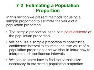 Estimating population proportion