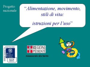 Progetto nazionale Alimentazione movimento stili di vita istruzioni