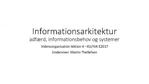 Hvad er informationsarkitektur