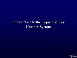 Key number system