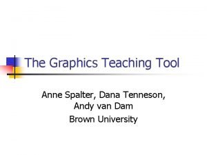 The Graphics Teaching Tool Anne Spalter Dana Tenneson