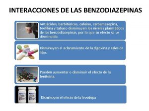 INTERACCIONES DE LAS BENZODIAZEPINAS Anticidos barbitricos cafena carbamazepina