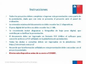 Instrucciones Todos los proyectos deben completar e ingresar