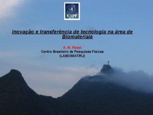 Inovao e transferncia de tecnologia na rea de