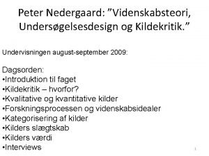 Kildekritik historie Kildekritik historie